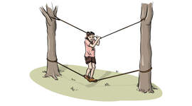 Illustrasjon av apebro i bruk.