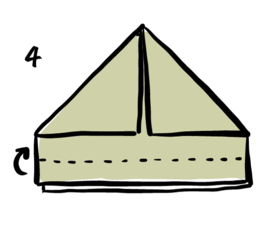 Illustrasjon av hvordan man lager en papirbåt.