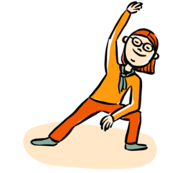 Illustrasjon av yogastillingen sjiraff for barn.