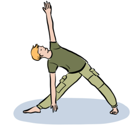Illustrasjon av yoga-øvelsen triangel.
