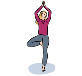 Illustrasjon av yoga-øvelsen tre.