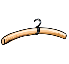 Illustrasjon av en spikket kleshenger.