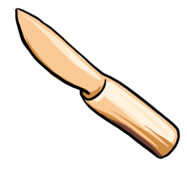 Illustrasjon av en spikket smørekniv.