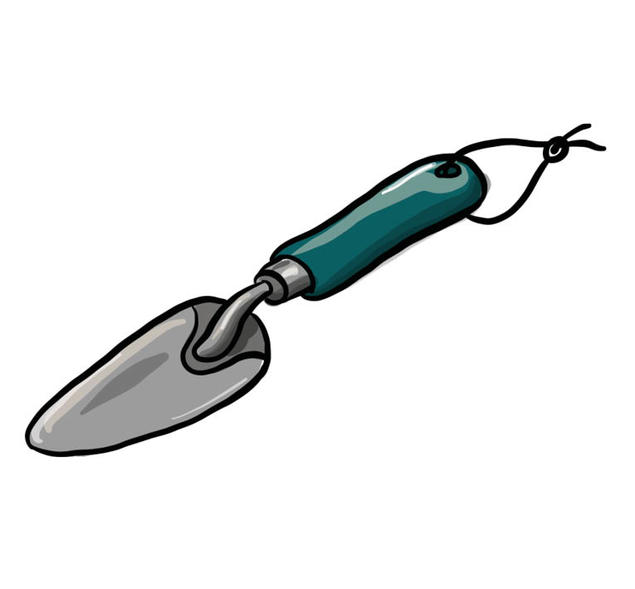 Illustrasjon av en håndspade. Illustrasjon av en håndspade.