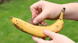 Banan med sjokolade i. 