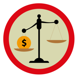 Illustrasjon av aktivitetsmerke Pengebruk for stifinnere.